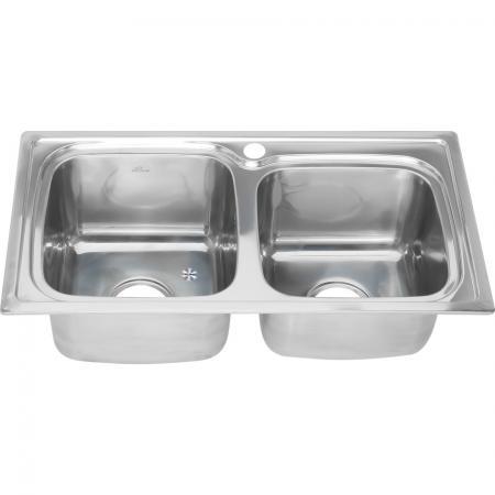 MELANA Мойка 7239 0,8/210 2-я чаша врезная прямоугольная с сифоном (028 t *8 )